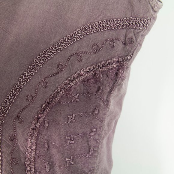 Model France Lagenlook purple tie back tunic - Picture 3 of 7